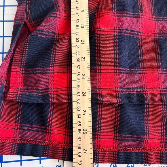 SHE + SKY HOODED LACE NECK FLANNEL SZ MEDIUM HILO NUBBY COTTON BLACK RED CHECK - Picture 9 of 11